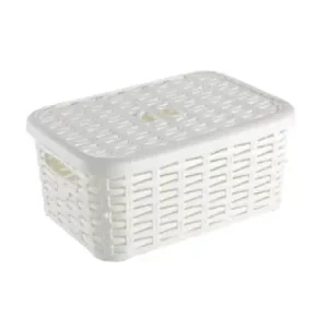 Koszyk Rattan z zamknięciem 6 l Biały Ucsan Cena promocyjna