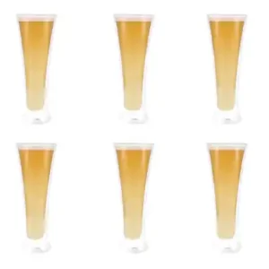 Wyprzedaż Zestaw 6 Szklanki Kufel Do Piwa Grzańca Pokal IPA Podwójna Ścianka 300 ml