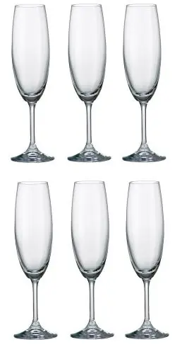 Cena promocyjna BOHEMIA SYLVIA Kieliszki Komplet 6 szt. Kieliszków Do Szampana 6 x 220 ml