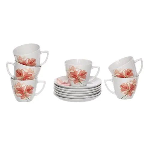 Ostatnia szansa LUBIANA Komplet 6 filiżanek ze spodkiem 350 ml/17.5 cm Beata/Dorota Maki