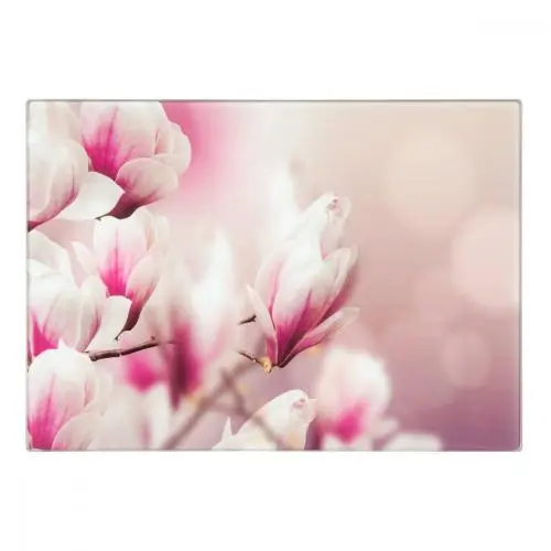 Deska szklana 25*35 cm z motywem magnolii Zniżka