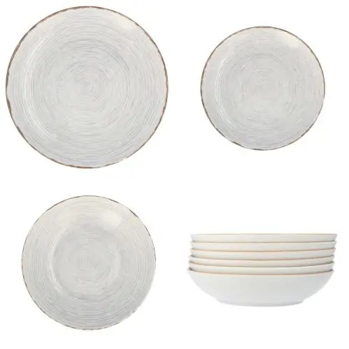 LUBIANA Serwis obiadowy porcelanowy 6 osób / 18 elementów zdobiony RAYADO 2 Ostatnie sztuki
