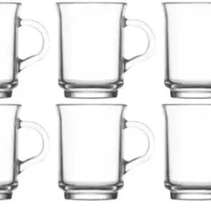 LAV ADA Kubek Szklany Do Kawy Herbaty Zestaw 6 Kubków Kubki Prezent 250 ml Oferta limitowana