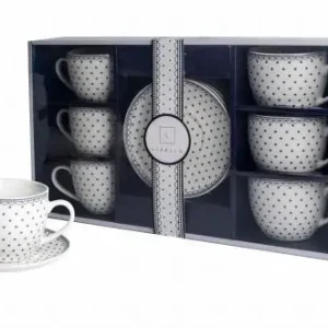 6 x Filiżanka Ze Spodkiem Do Kawy 250 ml Serwis Kawowy Porcelana Livello Hit cenowy