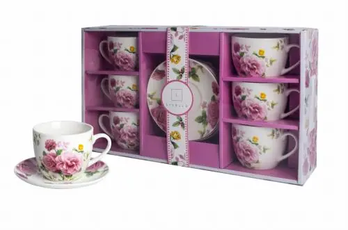 6 x Filiżanka Ze Spodkiem Do Kawy 250 ml Serwis Kawowy Porcelana Livello Oferta czasowa