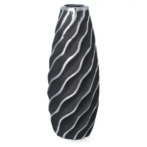 LIVELLO Wazon Na Kwiaty Ceramiczny Dekoracyjny Nowoczesny 21 cm CZARNY Darmowy zwrot