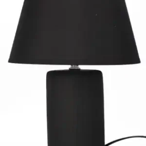 LAMPA CERAMICZNA LIVELLO 38CM CZARNO SREBRNA LAMPKA NOCNA KABEL ABAŻUR Taniej
