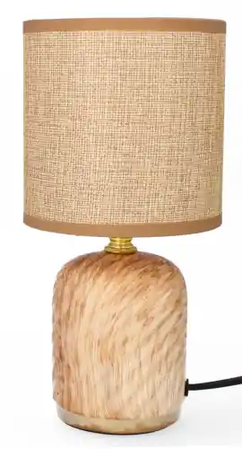 LAMPA CERAMICZNA LIVELLO 26,5 CM BRĄZOWA LAMPKA NOCNA Z KABLEM ABAŻUR Cena promocyjna