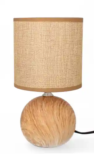 Wyjątkowa oferta LAMPA CERAMICZNA LIVELLO 25 CM BRĄZOWA LOFT LAMPKA NOCNA Z KABLEM ABAŻUR