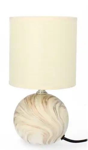 LAMPA CERAMICZNA LIVELLO 25CM KREMOWA LOFT LAMPKA NOCNA Z KABLEM ABAŻUR Ostatnia szansa