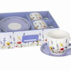 Okazja 2 x Filiżanka Ze Spodkiem Do Kawy 250 ml Zestaw Kawowy Porcelana Livello