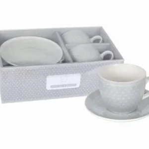 2 x Filiżanka Ze Spodkiem Do Kawy 250 ml Zestaw Kawowy Porcelana Livello Łatwy zwrot