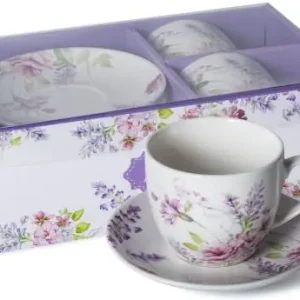 2 x Filiżanka Ze Spodkiem Do Kawy 250 ml Zestaw Kawowy Porcelana Livello Zniżka