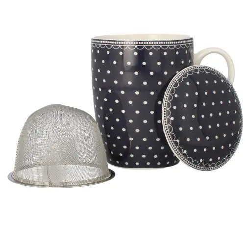 Kubek do kawy herbaty porcelanowy Livello z metalowym zaparzaczem 350 ml Wyjątkowa oferta