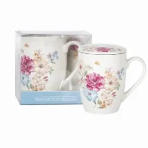 Nowy LIVELLO Kubek Do Kawy Herbaty Porcelanowy Z Metalowym Zaparzaczem 350 ml