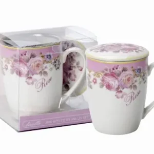 LIVELLO Kubek Do Kawy Herbaty Porcelanowy Z Metalowym Zaparzaczem 350 ml Promocja