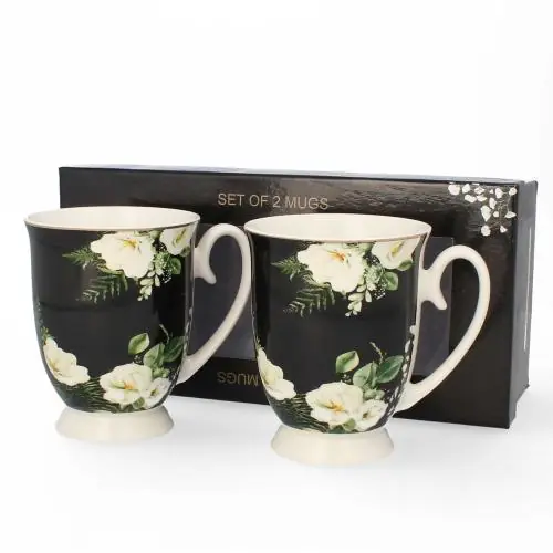 2 x Kubek Porcelanowy Do Kawy Herbaty 350 ml Zestaw Na Prezent LIVELLO Darmowa dostawa