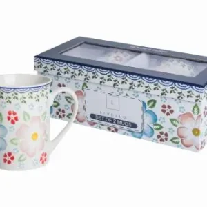 Hit sprzedaży 2 x Kubek Porcelanowy Do Kawy Herbaty 350 ml Zestaw Na Prezent LIVELLO