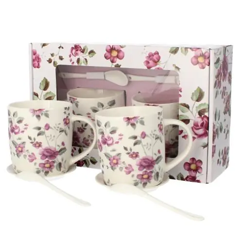 LIVELLO Kubek Porcelanowy Ze Spodkiem Do Kawy Zestaw 2 Kubki Prezent 340 ml Nie przegap