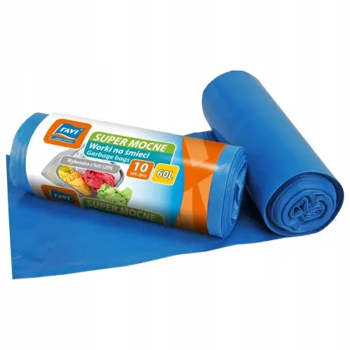 Popularny Worki na śmieci mocne niebieskie 10szt papier 60L