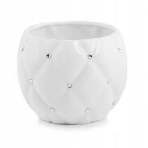 Najlepsza cena Doniczka ceramiczna glamour 13,5 cm biała