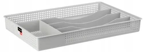 Wkład do szuflady na sztućce ażurowy szary 33 x 21 cm Kup online