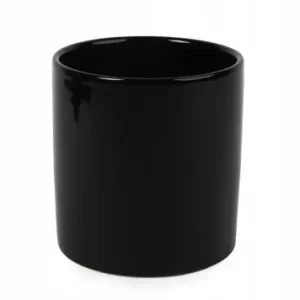 Osłonka na doniczkę ceramiczna czarna 8 cm Tani