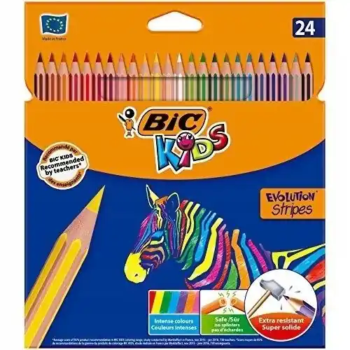 Kredki ołówkowe 24 kolory Eco Evolution Stripes Nie przegap