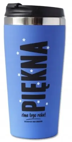 Bezpieczna płatność Kubek termiczny na napoje z napisem piękna 450 ml