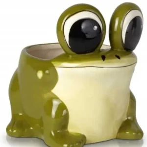 Osłonka ceramiczna zielona żaba dekoracyjna 15 cm Ograniczona ilość
