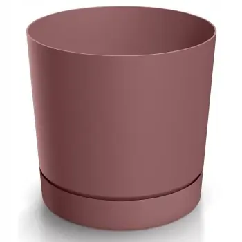 Doniczka z podstawką marsala plastikowa 17,8 cm Tubo Super okazja