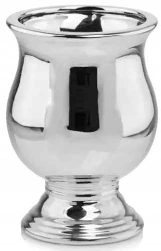 Tylko do końca tygodnia Doniczka ceramiczna urna srebrna 21 cm