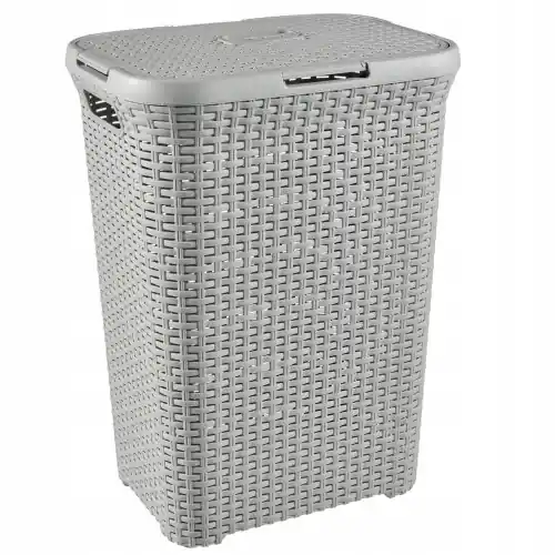Kosz na pranie rattan szary 60 l Nowy