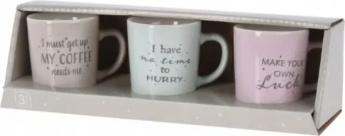 Kubki porcelanowe na kawę espresso zestaw 3 szt Do wyczerpania zapasów