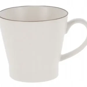 Kubek na kawę herbatę z kamionki biały 400 ml Tani