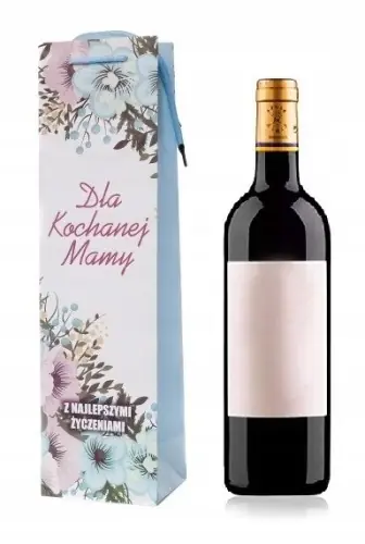 Wyjątkowa oferta Torebka prezentowa na wino na Dzień Mamy z napisem 36 x 9 cm