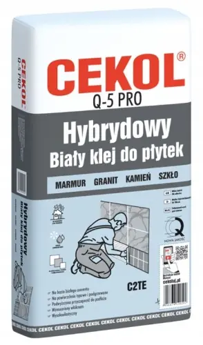 Bestseller Klej do płytek hybrydowy Q5 pro biały 5kg