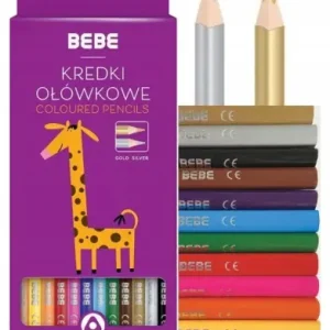 Super okazja BEBE Kredki ołówkowe trójkątne dla dzieci 12 kolorów