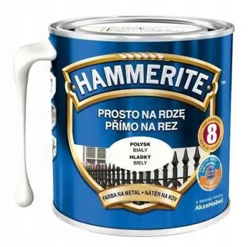 Nowy Hammerite Farba do metalu prosto na rdzę biała 0,7l