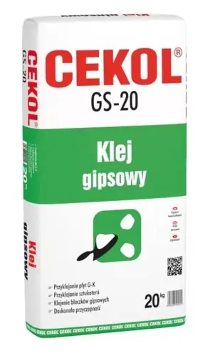 Darmowy zwrot Klej gipsowy do płyt GK GS-20 20 kg