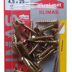 Nie przegap Wkręty hartowane do drewna 4,5x25mm 32szt PZ2 złote