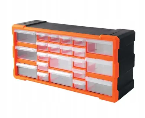 Premium Modułowy organizer warsztatowy 18 szuflad ścienny 25x49 cm
