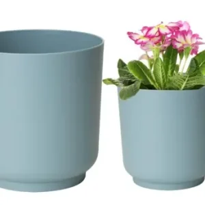 Osłonka matowa na kwiaty błękitna plastikowa ECO RECYCLED Satina 15x14,9 cm Oferta limitowana