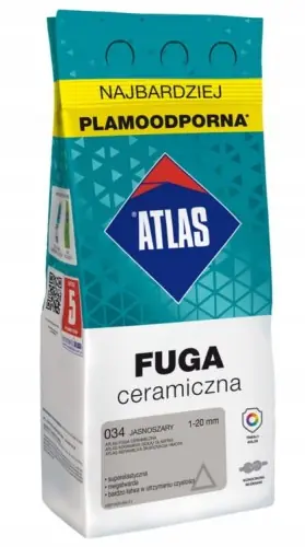 Dostępne od ręki Fuga ceramiczna Atlas 2 kg jasno szara