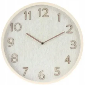Rabat Zegar ścienny dekoracyjny 38cm beżowo-brązowy szklany