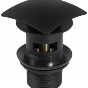Kwadratowy czarny korek click-clack do umywalki lub bidetu z przelewem 1 1/4'' Wybór klientów