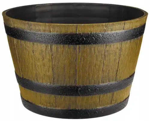 Donica ogrodowa 40cm Stylowa brązowa w rustykalnym stylu Barrel Tani