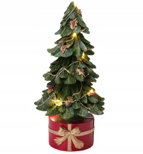 Najlepsza cena Figurka świąteczna mini choinka w doniczce tworzywo sztuczne LED 27cm 1szt