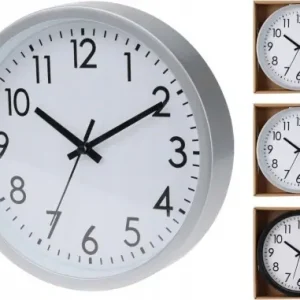 Zegar ścienny klasyczny dekoracyjny okrągły srebrny czarny 20cm 1szt Najlepsza cena