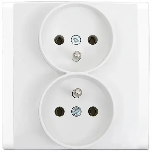 Oferta Gniazdo podwójne z uziemieniem białe elektryczne podtynkowe 1 szt.